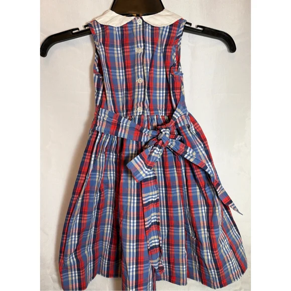 Pennymeade Collection Sagamore Hill Cotton Plaid Girls Boutique Dress Size 5 - Picture 4 of 5